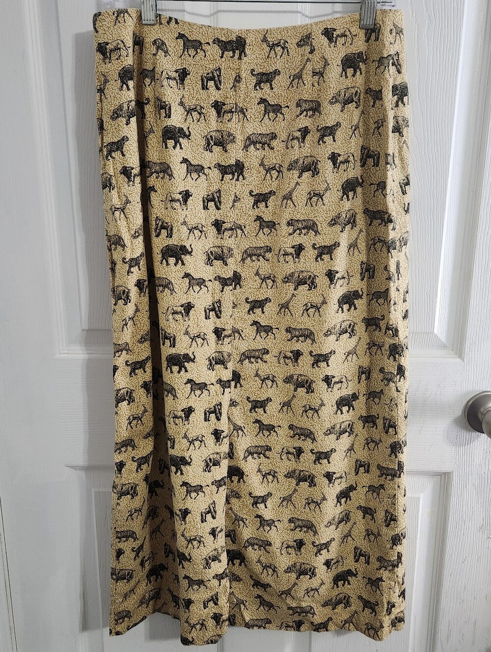 Tribal linen blend wrap maxi skirt size 14 African indie wildlife Animals safari - Picture 9 of 10